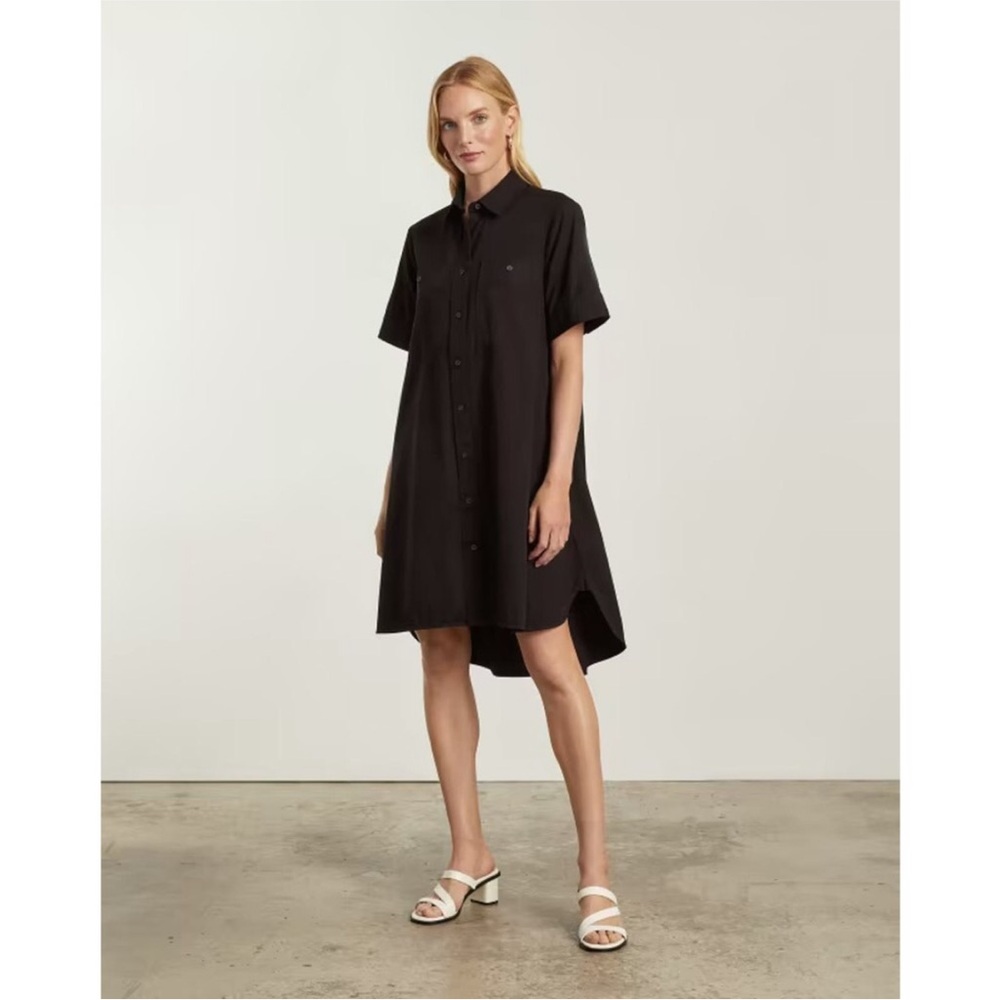Everlane The Daytripper Shirtdress Black Shirt Dress Minimal Boxy Oversized S